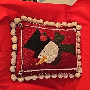 Woof and Poof Snowman Pillow